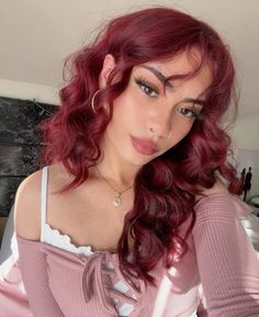 Magenta Red Hair, Red Hair Outfits, Maroon Hair, Red Hair Inspo, Wine Hair, Cherry Hair, Hair Inspiration Long, Pretty Hair Color, Burgundy Hair