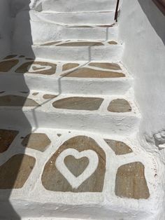 the steps have hearts painted on them