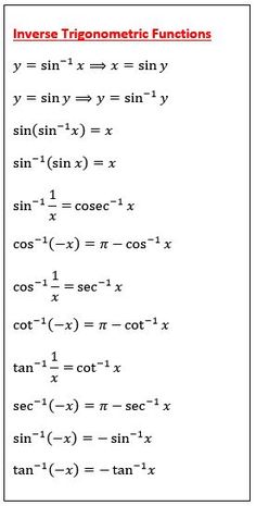 the formula for trinometric functions is shown in red and white, as well as an