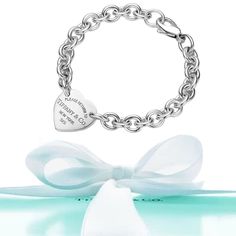 Guaranteed Authentic! Real Pictures, Flawless Condition! Please Return To Tiffany & Co 925 Sterling Silver Heart Tag Bracelet 7″ Length 7 Inches Heart Tag 1 Inch Like New! Comes With Box, Pouch, And Ribbon! Tiffany And Co Bracelet, Tiffany Earrings, Return To Tiffany, Box Pouch, Classic Bracelets, Heart Tag, Tiffany Jewelry, Dope Jewelry, Girly Accessories