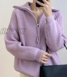 NEW STYLE Korean Fashion Half Zipper Turn-down Collar Pullover Sweater Women Autumn Winter Loose Long Sleeve Knitted Sweater Casual Tops Bust (cm) Length (cm) Sleeve (cm) Shoulder (cm) weight (kg) S 102 56 / 38 35-40 M 104 57 / 39 40-45 L 106 58 / 40 45-50 XL 108 59 / 41 50-55 2XL 110 60 / 42 55-65 NOTE: 1. 1inch =2.54cm 2. The size may have 2-3cm differs due to manual measurement. Please note when you measure. 3.Still not sure about size? We'd love to advise based on your measurements of bust, waist and hip. 4. Please strictly follow the size chart to select the size. Do not select directly according to your habits. [change 20231204] Women Sweaters Winter, Basic Wear, Winter Pullover, Sweater Oversize, Cozy Pullover, Long Sleeve Knit Sweaters, Collar Sweater, Pullover Sweater Women, Sleeveless Sweater