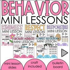 behavior mini lesson with text and pictures for the mini lesson, which includes instructions to help students