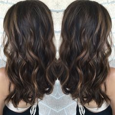 Dark Brown Hair With Partial Caramel Highlights, Brown Partial Highlights, Partial Highlights Black Hair, Caramel Partial Highlights, Caramel Highlights On Black Hair, Highlights Underneath Hair, Gold Balayage, Partial Highlights