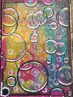 an abstract painting with lots of bubbles on it