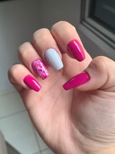 #rosa #unhas #marmorizado Nail Designer, Manicure, Nails, Pink, Pins