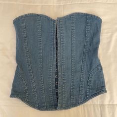 I Am Selling A Brand New Never Worn Denim Top From Micas In Size Medium! I Am Selling Because I Got 2 Of The Same Top Sent To Me In The Mail. Fitted Light Indigo Denim Top, Fitted Blue Denim Top From Recycled Material, Light Wash Stretch Denim Top, Stretch Light Wash Denim Top, Fitted Blue Recycled Denim Top, Fitted Light Wash Denim Top, Fitted Dark Wash Recycled Denim Top, Stretch Denim Top In Denim Blue, Stretch Denim Top In Dark Wash