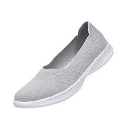 PRICES MAY VARY. Breathable Knitted Upper: The women's slip-on loafer shoes use knitted mesh upper to keep your feet breathable, even if you wear them all day. Non-slip EVA Sole: The sole of the women's walking shoes is made of high quality anti-slip EVA material, and the flexible sole and soft memory foam insole make you feel like walking on clouds. Comfortable & Lightweight: The overall weight of these women's flats is very light, and they feel comfortable walking or standing in them for long Comfortable Gray Slip-ons With Flat Heel, Comfortable Gray Flat Slip-on Sneakers, Comfortable Gray Slip-on Flat Sneakers, Comfortable Slip-on Flat Walking Shoes, Slip-on Flat Walking Shoes, Comfortable Flat Gray Walking Shoes, Comfortable Gray Flat Walking Shoes, Gray Cushioned Slip-on Sneakers, Gray Flat Walking Shoes