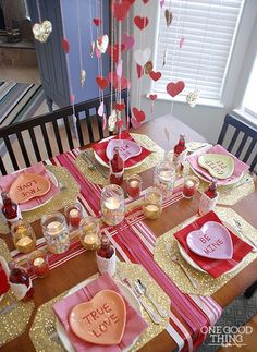 a valentine's dinner for the whole family with free printables on it