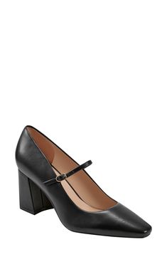 Marc Fisher LTD Vanderly Mary Jane Pump (Women) | Nordstrom Formal Mary Janes With 4-inch Block Heel, Mary Janes With Ankle Strap And Buckle For Work, Ankle Strap Mary Janes With Buckle For Work, Mary Jane Heels With Ankle Strap And Buckle Closure, Mary Jane Heels With Buckle Closure And Ankle Strap, Mary Jane Heels With Buckle Closure For Work, Chic Mary Janes With Buckle Closure And Medium Width, Chic Mary Janes With Buckle Closure, Mary Janes With Contrasting Heel Counter And Block Heel