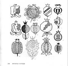 a bunch of different types of tattoos on paper