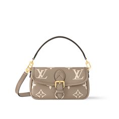 LOUIS VUITTON® - Nano Diane - Bicolore Tourterelle Creme Micro Bags, Louis Vuitton Official Website, Trunk Bag, Best Wallet, Belt Style, Wallet Pouch, Louis Vuitton Official, Monogram Bag, Monogrammed Leather