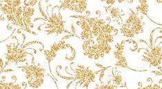 an ornate gold and white wallpaper pattern