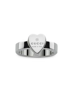 Gucci Sterling Silver Trademark Engraved Heart Ring Gucci Heart Ring, Washer Bracelet, Gucci Ring, Needle Nose Pliers, Brass Rings, Silver Heart Ring, Braided Necklace, Gucci Jewelry, Copper Tubing