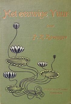 an old book with flowers on the cover