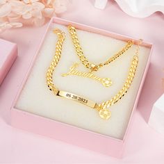 Material: Copper. Color: Gold. Necklcae Chain Length: 14",16",18",20",22". Process: Gold plated. Recipient: Woman, Mom, Wife, Girl Friend, Children, Family. Product Type: Personalized Jewelry. Gift Type: Set. Occasions: Valentine's Day, Mother's Day, Christmas, Birthday, etc. Jewelry Type: Name Necklace, Name Bracelet. Brand: Silviax Jewelry. Item:2023S0029. Boy Crown, Necklace Name, Personalized Baby Boy, Id Bracelets, Girl Friend, Engraved Bracelet, Name Bracelet, Engraved Necklace, Beauty Room