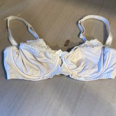 Women’s Eac Underwire Unpadded Bra Never Worn Classic Fitted Spring Bra, Cream Fitted Bra For Spring, Classic Fitted Bra For Spring, Classic Underwire Bra For Spring, Spring Cream Fitted Bra, White Fitted Underwire Bra, Summer Cream Underwire Bra, White Underwire Bra With Moderate Coverage, White Underwire Nylon Bra