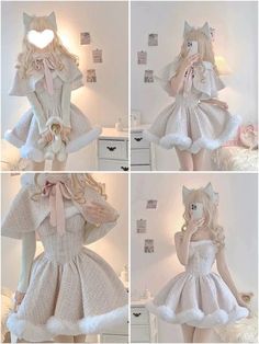 Petticoat Skirt, Warm Dress, Sweater Shawl, Fairycore Coquette, Hooded Cardigan Sweater, Warm Dresses, Kawaii Fashion Outfits, Kawaii Dress, Dessin Adorable