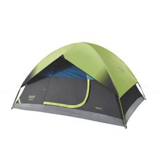 a green and gray tent on a white background