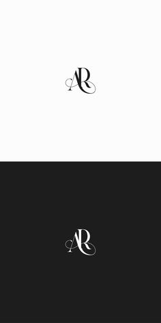 the letter r is made up of two letters, one in black and white with an elegant