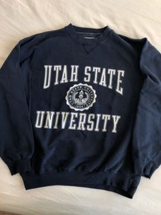 utah university sweatshirt Utah University, Vintage College Sweatshirts, Utah State University, Logan Utah, Sweatshirt Aesthetic, Life Vision, Utah State, Vintage College, Senior Picture Outfits