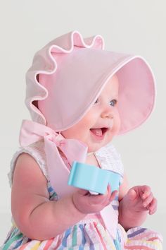 It's precious!!! The Beaufort Bonnet in Palm Beach Pink is soft, sweet, and looks darling with everything. Every baby girl needs a baby pink baby bonnet! Don't forget, Beaufort Bonnets are made to be worn. Cute Handmade Pink Bonnet, Pink One Size Bonnet, Beaufort Bonnet Bow Swaddle, Adjustable Pink Bonnet, Southern Baby, Letter Case, Beaufort Bonnet, Beaufort Bonnet Company, Beach Pink