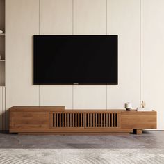 This expandable adjustable console TV stand adds a touch of asymmetrical artistic style to your entertainment area. It features two large drawers and two cabinet doors for storage. Made of high-quality paint-free board, this TV stand can extend horizontally up to 103 inches. | Latitude Run® Trenece 78"-103" Retracted Extendable TV Stand -Wood TV Console Media Cabinet w / Storage, Walnut Wood in Brown | 13.78 H x 78.54 W x 15.74 D in | Wayfair 80 Inch Tv Console, Japanese Media Console, 85 Inch Tv Unit, Tv Stand For 85 Inch Tv, Japandi Media Console, Tv Wall Contemporary, 85 Inch Tv Living Room, Low Tv Console, Console Tv Stand