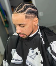 Mens Braids Hairstyles Temp Fade, High Top Cornrows, Cornrow Hairstyles For Men Design, Long Hair Fade, Cornrows Men, 360 Waves Hair, Fade Haircut Styles, Cornrow Braids Men, Taper Fade Curly Hair