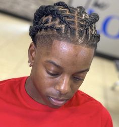 Dreads Braided To The Back, Loc Cornrow Styles Men, Mens Barrel Twist, 6 Barrel Twist, Barrel Twist Styles For Men, Barrel Braids On Locs Men, Dread Barrel Twist, Cornrow Dreads, Men Hair Twist