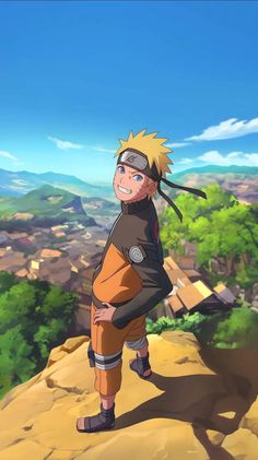 naruto standing on top of a mountain