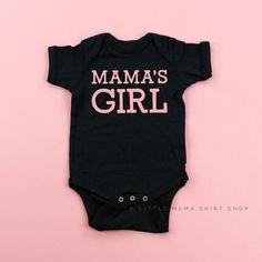 Mama's Girl Want to pair it with a matching shirt for mom? Check out this listing: http://etsy.me/2t0Fc39 SHIPPING DETAILS: - All shirts are shipped via USPS First Class Mail (2-5 business days for US orders) from Idaho - Shipping upgrades available at checkout CONNECT ON SOCIAL MEDIA: Instagram: @LittleMamaShirtShop Facebook: /LittleMamaShirtShop ABOUT LITTLE MAMA SHIRT SHOP: Little Mama Shirt Shop was founded by one little mama raising three boys in Small Town Idaho. All designs are inspired b Cute Fitted Cotton Shirt, Fitted Pink Cute Shirt, Fitted Family Matching Tops With Name Print, Fitted Cotton Tops For Family Matching, Family Matching Fitted Shirt With Short Sleeves, Unisex Cute Cotton Shirt, Cute Cotton Tops With Name Print, Pink Cotton Top With Funny Text, Fitted Pink Shirt With Letter Print