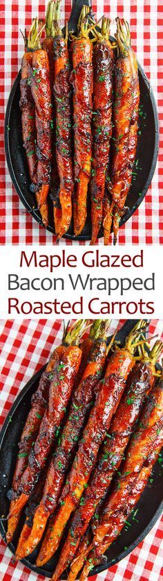 an image of barbecued bacon wrapped carrots on a plate