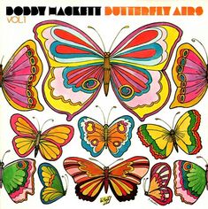 an album cover with colorful butterflies on it