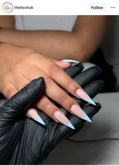 Nails Aesthetics, Blue Frenchie, Acrylic Toe Nails, Sassy Nails, London Nails, Fancy Nails Designs, Drip Nails