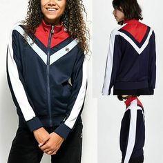 Fila Women's Size Large Faith Full Zip Track Jacket. Condition Is New With Tags. Size Large Length: 24-1/3" Pit To Pit: 22" A5 Navy Long Sleeve Track Jacket For Fall, Casual Navy Track Jacket, Fila Jacket, Women's Activewear, Womens Activewear, Track Jacket, Track Jackets, Puma Jacket, Varsity Jacket