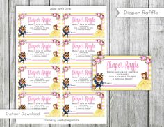 printable beauty and the beast baby shower tickets