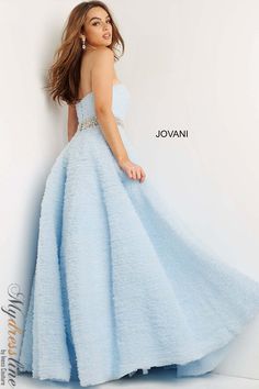 Looking for a glamorous prom dress with a bit of extra sparkle? Jovani 07145 is a stunning A-line gown with an embellished belt that is sure to turn heads. From the Spring 2022 evening and prom collection, this dress is perfect for making a statement on your big night. Puff Sleeve Gown, Straight Across Neckline, Long Sleeve Evening Gowns, Embellished Belt, Trumpet Dress, Long Prom Gowns, Pageant Gowns, Tulle Gown, Dress Images