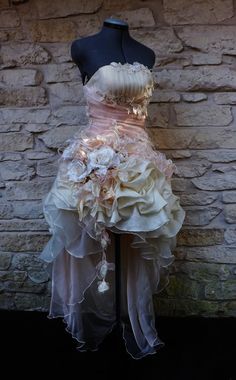 Handmade Peach Cream Victorian Wedding Lace Wedding by Arabescque Wedding Dress Styles Chart, Making A Wedding Dress, How To Dress For A Wedding, Colored Wedding Dress, Bolero Dress, Peach Cream, Ruffle Wedding Dress, Steampunk Wedding, Victorian Wedding