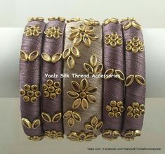 Tread Bangles, Fabric Bangles, Silk Thread Earrings, Thread Bangles Design, Bangles Diy, Unique Bangle