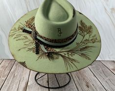 Decorating Cowgirl Hats Ideas, Womens Cowboy Hats, Embellished Hats, Leather Burning