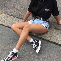 Cdg Outfit, Chucks Outfit, Converse Outfit Summer, Converse Fits, High Tops Outfit, High Top Converse Outfits, Converse Style Women