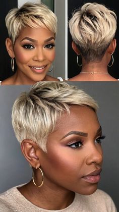 👸💎 Easy short pixie haircuts for black women 50 short pixie haircuts for black women 50 Innovat... Black Hair Short Cuts, Bouncy Hair, Hair Essentials, Busy Lifestyle