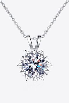 Hazel Blues® | Learning To Love 925 Sterling Silver Moissanite Pendant Necklace - Hazel Blues® Moissanite Pendant, Womens Jewelry, Neck Jewellery, Moissanite Jewelry, Silver Gifts, Lab Created Diamonds, Newest Trends, Hottest Trends, 1 Carat