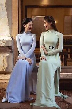 ao dai Vietnamese for women , chiffon double layer with pant | eBay Vietnamese Clothing, Vietnam Dress, Vietnamese Wedding, Vietnamese Traditional Dress, Vietnamese Dress, Color Pants, Colored Pants, Dress Clothes For Women, Traditional Dresses