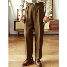 Season:Spring   Fall,Winter; Fabric:Polyester; Gender:Men's; Style:Casual,Fashion; Occasion:Daily,Going out,Outdoor; Fit Type:Regular Fit; Function:Breathable,Soft,Comfort; Waistline:Mid Waist; Pattern:Plain; Design:Pocket; Pants Type:Dress Pants,Trousers,Winter Pants,Suit Pants,Tweed Pants; Front page:FF; Listing Date:10/25/2023; Hips:; Length:; Waist:; Fit US Size:null; Fit UK Size:null; Fit EU Size:null Mens Wide Leg Dress Pants, Mens Pleated Pants, Linen Trousers Men, Cheap Suits For Men, Going Out Fashion, Men's Dress Pants, Tweed Pants, Tweed Trousers, Classy Outfits Men