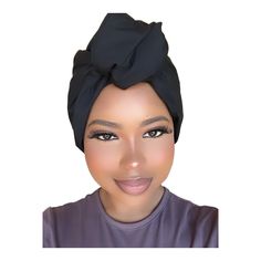 "Looking for a headwrap that's as unique and versatile as you are? Look no further than our beautiful turban headwraps! Crafted from high-quality materials and featuring a one-of-a-kind design, our turban headwraps are perfect for any occasion. Whether you're headed to a wedding, a party, or just out for a day of errands, our headwraps will help you look and feel your best. Unlike other turbans on the market, our headwraps can be slipped on easily, but they can also be wrapped in a variety of cr Trendy Black Turban One Size Fits Most, Knotted Headwrap One Size Fits Most, Trendy Black Headwrap One Size Fits Most, One Size Fits Most Headwrap, One Size Knotted Headband Style Headwrap, Black Headscarf With Matching Headband, One Size Fits Most Wrap Headwrap, Trendy Black Headwrap, Knotted One Size Headwrap In Headband Shape