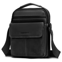 PRICES MAY VARY. High Quality Leather Material: COSCOOA men's leather shoulder bag is made of high quality genuine cowhide leather, durable fabric lining, durable zippers and hardware. Elegant design, perfect finish and soft touch. Convenient Multi-Pocket Crossbody Bag: It has 8 pockets in total and 1 interior zipper pocket, enough space for 11 inch iPad, tablet, cell phone, wallet, passport, credit card, bottles water, money, notebooks, etc. Large Capacity Men's Travel Organizer Bag: its size is about 22 x 7 x 26 cm or 8.6 x 2.75 x 10.2 inches (Length x Width x Height), light weight about 480 grams only. Perfect size to hold your daily items such as laptop, tablet, 11 inch iPad, books, cell phones, wallet, keys, power banks, etc. Men's Bag with Multiple Carrying Styles: It has an adjustab Leather Portable Crossbody Shoulder Bag, Portable Leather Crossbody Shoulder Bag, Large Capacity Leather Crossbody Chest Bag, Portable Leather Satchel For Everyday Use, Business Leather Shoulder Bag With Mobile Phone Pocket, Leather Shoulder Bag With Mobile Phone Holder For Business, Business Leather Shoulder Bag With Mobile Phone Holder, Leather Business Shoulder Bag With Mobile Phone Holder, Portable Leather Crossbody Chest Bag