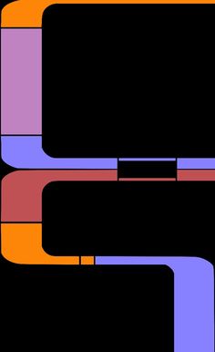 an orange, purple and black background with rectangles