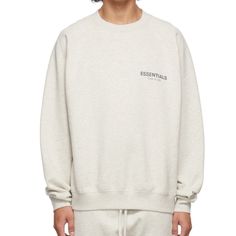 For Sale Is A Nwt Fear Of God Essentials Pullover Crewneck Sweater Oatmeal In Size Medium. Comes In Original Packaging. Beige Crew Neck Sweater For Streetwear, Neutral Sweatshirt With Ribbed Cuffs, Neutral Long Sleeve Sweatshirt With Ribbed Cuffs, Cozy Cream Sweater For Streetwear, Neutral Cotton Long Sleeve Sweatshirt, Classic Beige Long Sleeve Sweatshirt, Off White Cotton Sweatshirt For Fall, Classic Long Sleeve Beige Sweatshirt, Beige Long Sleeve Sweatshirt For Everyday