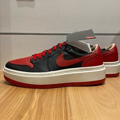 Nike Women’s Air Jordan 1 Elevate Low Se Dq1823 006. Black/Gym Red-Sail Women’s 11.5 Nwt Never Been Tried On Or Worn Nike Air Force 1 With Red Sole For Sports, Nike Platform Sneakers With Boost Midsole For Sports, Nike Platform Sneakers With Cushioned Footbed For Streetwear, Nike Platform Sneakers With Boost Midsole For Streetwear, Nike Air Force 1 With Red Sole For Streetwear, Nike Custom Sneakers With Contrast Sole, Casual Nike Jordan Shoes With Contrast Sole, Nike Platform Sneakers With Cushioned Footbed For Sports, Nike Platform Sneakers With Contrast Sole For Sports