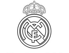 the real madrid logo is shown in this black and white photo, with a crown on top